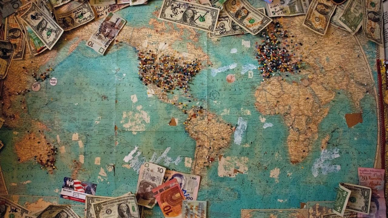 Map with various dollars scattered around it