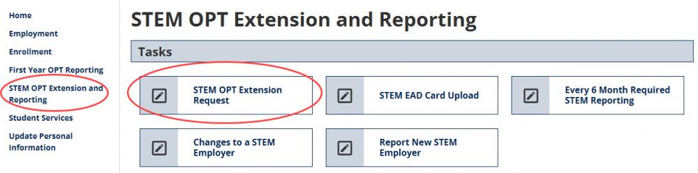 Example of how to file a STEM OPT Extension request in iGlobal