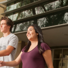 Students walking out of Tercero housing
