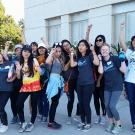 group of excited student mentees