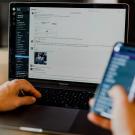 Laptop and mobile phone