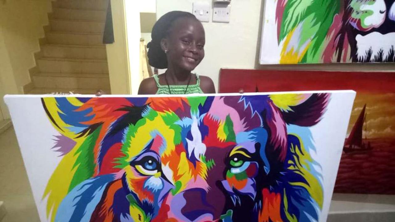Nine-year-old Kenyan artist and humanitarian Sheilah Charles Sheldone will be featured at the Women and Girls Tea. Courtesy photo africa to davis