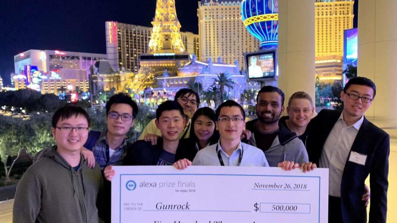 Prize winners posing for group photo