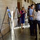 Students, scholars, and faculty in art exhibit