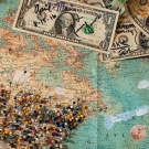 Money on a map 