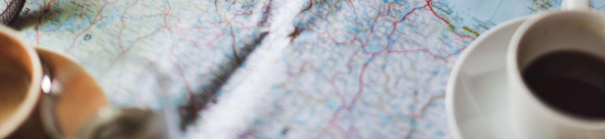 Person mapping out a trip