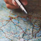 map with a pen