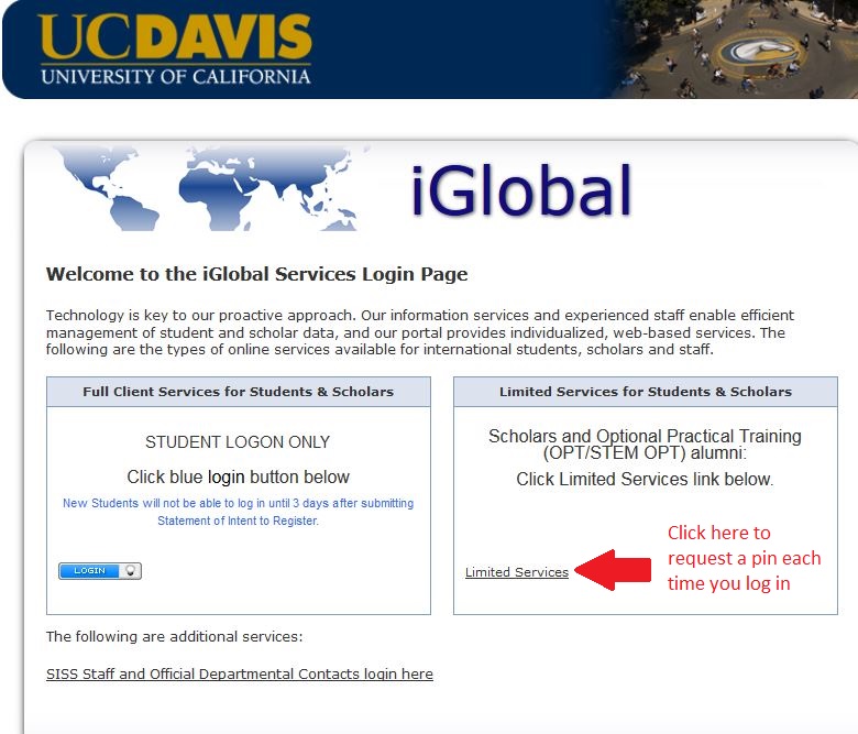 screen shot of iglobal screen