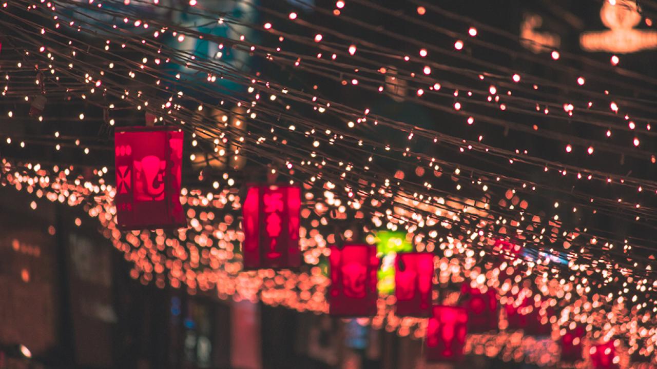 lights and lanterns at night