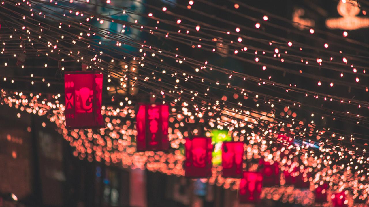 lights and lanterns at night
